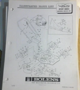 Bolens Drehmäher Modell 8334-01 illustrierte Teileliste - Bild 1 von 2