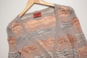 Missoni Wool Blend Beige Knitted V-Neck Cardigan Women's 40 - Picture 1 of 7