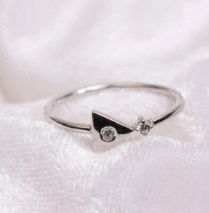 Gold Diamond Ring White 14k SOLID Engagement Wedding Round Cut NU69 - Picture 1 of 12