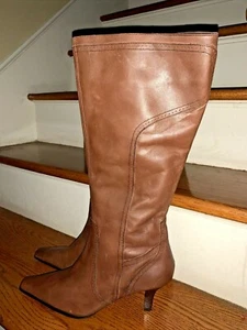George Side Zip Women’s Chelsea High Heels Granny High Top Boots Sz 10 ❤️tw11j33 - Picture 1 of 7