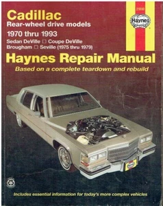 CADILLAC SEDAN / COUPE DE VILLE , BROUGHAM & SEVILLE RWD 1970-93 REPAIR MANUAL - Picture 1 of 1