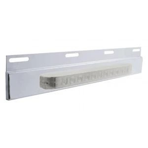 Stainless Top Mud Flap Plate w/ 11 LED 17" Light Bar - Amber LED/Clear Lens - Picture 1 of 4