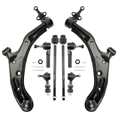 For 2000-05 2006 Nissan Sentra 8pcs Front Lower Control Arms Sway Bars Tie Rods - Image 1 of 4