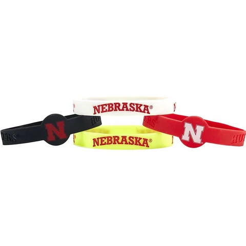 Nebraska Huskers Bracelets 4 Pack Silicone Cover