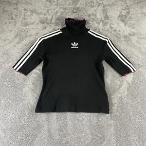 Adidas T Shirt Womens S Small Bellista Turtleneck Trefoil Logo Short Sleeve Top - Picture 1 of 12
