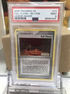 2006 Pokemon EX Legend Maker Full Flame Reverse Foil 74/92 PSA 9 Mint 44 - Picture 1 of 6