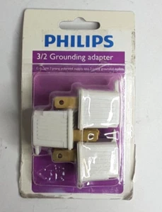 Philips 2-Prong to 3-Prong Polarized Grounding AC Power Plug Adapter - Picture 1 of 2