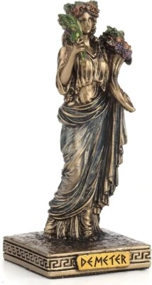 VERONESE DESIGN Demeter Painted Polystone Miniature Figurine Hand Painted Bronze Finish