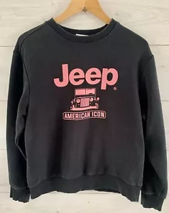 Jeep USA American Womens Icon Retro Black Sweatshirt Pullover Pulli Size Large - Bild 1 von 11