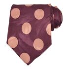 VTG PIERRE BALMAIN Mens Classic Tie 3.85 Purple Polka Dot 100 Silk Print Necktie