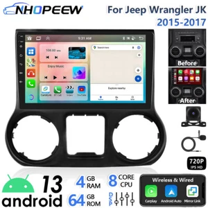 10,1" 4+64GB Android 13 Autoradio CarPlay Für Jeep Wrangler JK 2015-2017 GPS DSP - Bild 1 von 23