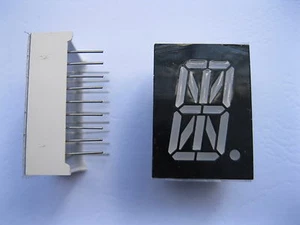 12 pcs LED Display 0.8" Common Anode Red 27.7x20mm 16 Segment 18 pin New - Picture 1 of 4