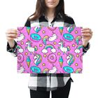 A3 - Awesome Pink Unicorn Girls Donut Cool Poster 42X29.7cm280gsm #8332