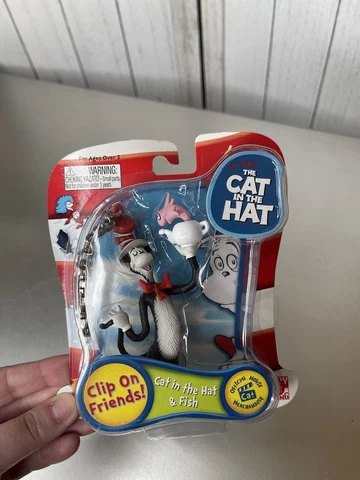 Vintage CAT IN THE HAT & FISH CLIP-ON FRIENDS Dr. Seuss BACKPACK Figure  2003 Cover