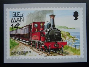 Isle of Man M.N.R CALEDONIA AT GOB-Y-DEIGAN Railways & Tramways c1980's Postcard - Bild 1 von 2