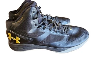 ☑️Under Armour Clutch Fit Drive Charged Men's Side 16 Blue Black Yellow Sneakers - Picture 1 of 8