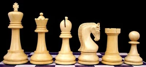 Leningrad Series 4" Luxury Staunton Chess Set Ebonised Boxwood - Picture 1 of 18