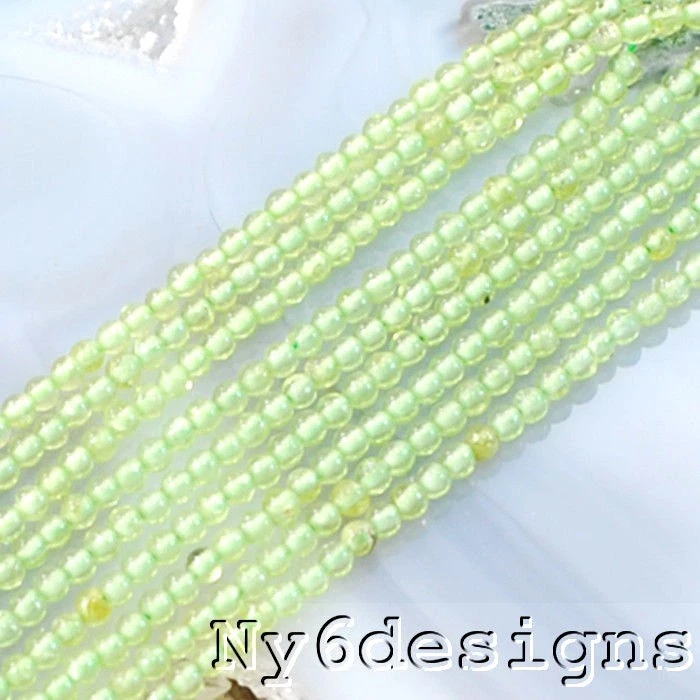 Natural Green Peridot Round Spacer Loose Beads 16" Smaller 2x2mm FREE SHIPPING - Image 1 of 1
