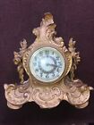American Victorian Rococo Gold D?Ore Waterbury Boudoir Waterbury Clock Porcelain