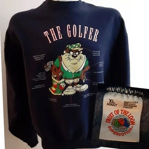 EE. UU. De Colección Warner Bros XL TAZ Golfista Diablo de Tasmania FOTL Super Algodón Sudadera - Imagen 1 de 4