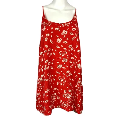Kimchi Blue Dress Womens Sz M Red White Floral Lightweight Shift Sundress Slip - Image 1 of 4
