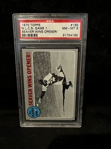 1970 Topps # 195 Seaver Wins Opener graded by PSA 8 - Picture 1 of 4