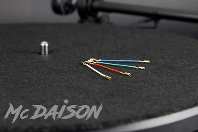 McDAISON - 4 CAVI HI-FI segnale DORATI x testina puntina giradischi shell