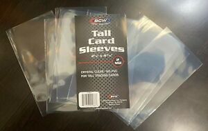 10 Loose Sleeves BCW Tall Card Sleeves 2 5/8 X 4 13/16 For Tall Trading Cards 