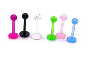Set of 5 Glow-in-the-Dark Labret Bars & Nipple Barbells for Tragus Piercing UK - Picture 1 of 2
