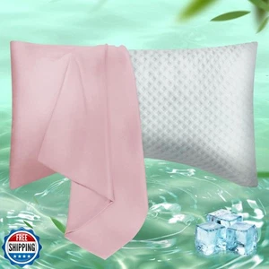 Curved Pillow Case King Size, Side Sleeper Pillow Cases Cover Cooling Rayon D - Picture 1 of 5