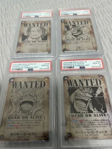 PSA 10 One Piece TCG WANTED Card Set OP09-004 OP09-051 OP09-093 OP05-119 Giapponesi - Foto 1 di 6