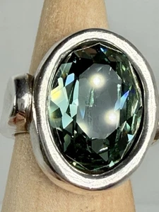 Anillo grande de cristal azul/verde enchapado en ley Orión Uno de 50 tamaño: 7 - Imagen 1 de 18