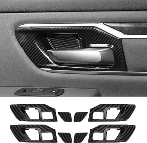Dodge Ram 1500 2019-2025 fibra de carbono manija de puerta tazón panel decoración cubierta moldura - Imagen 1 de 4