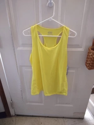 Camiseta sin mangas para mujer Asics amarilla espalda cruzada XL Foto 1 de 4