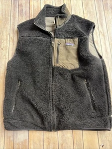 Patagonia Retro Pile Fleece Vest Mens L Black Outdoor Pockets Hiking Full Zip - Picture 1 of 7