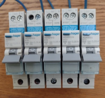 Hager ADA--G Compact RCBO 30mA 40A, 32A, 20A, 16A, 10A , 6A Curve B 6k ! New !