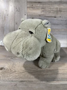 Dakin Plush Sitting Hippopotamus Stuffed Animal 12" Vtg 1985 Made in Korea - Picture 1 of 10
