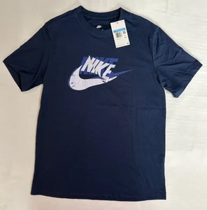 Nike Men's Blue Crew Neck T-Shirt Futura Logo Sz Medium HJ0559-410 - Picture 1 of 4
