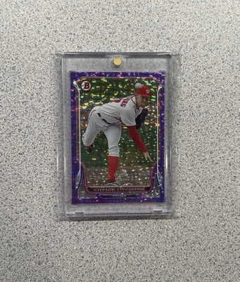 Bowman Baseball #213 2014 Stephen Strasburg Purple Ice/10 Nationals WS MVP RARO Foto 1 de 2