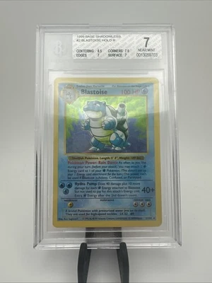 Blastoise 002/102 Base Set (Shadowless) Holo BGS 7  - Image 1 of 2
