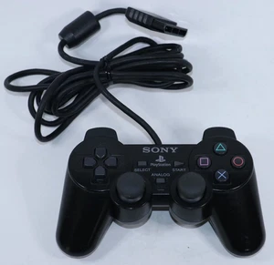 OEM PLAYSTATION 2 PS2 DUALSHOCK 2 CONTROLADOR GAMEPAD SCPH-10010 NEGRO MUY BUENO - Imagen 1 de 1