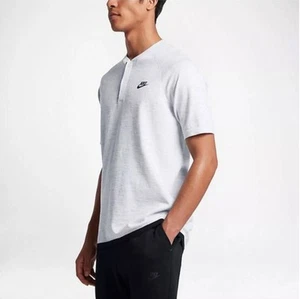 Nike Men's Tech Knit Short Sleeve Henley Shirt Grey L 846409-100 Hidden Placket - Picture 1 of 14