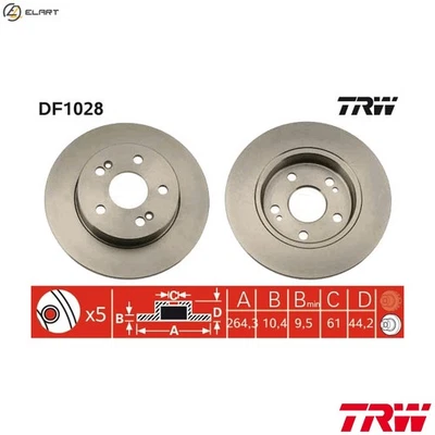 2x BRAKE DISC DF1028 FOR RENAULT SCENIC/MPV SAFRANE/� F9Q796/732/748/740 1.9L - Image 1 of 4