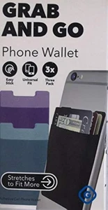 3 Pack Phone Wallet Pack 1 Each Black Purple And Turquoise Case Cover 0E - Picture 1 of 3