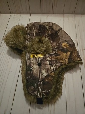 Hot Shot Thinsulate Fur Bomber Trapper Hat Real Tree Camouflage M/L - Image 1 of 4