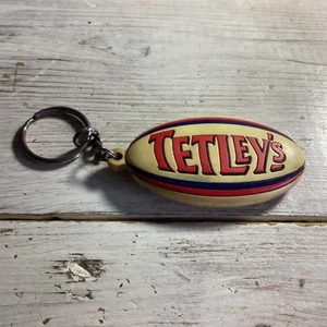 Vintage Tetleys Rugby ball rubber key ring Collectable - Picture 1 of 2