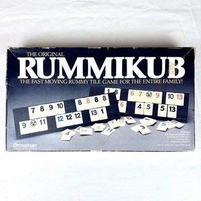 RUMMIKUB Game Rummy Tile Game 1980 -VINTAGE  #400 PRESSMAN (MISSING 4 TILES) - Image 1 of 4