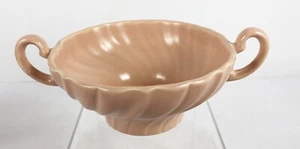 Franciscan Coronado Swirl SATIN Matte CORAL Cream Soup Bowl Cup Double Handles - Picture 1 of 6