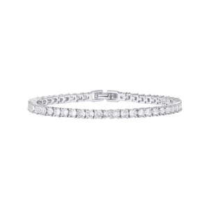 Baradin 14K Gold Plated 3mm Cubic Zirconia Classic Tennis Bracelet - Picture 1 of 10