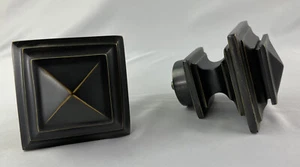 Restoration Hardware, Estate Collection, Large Square Curtain Rod Finials, Pair - Picture 1 of 7
